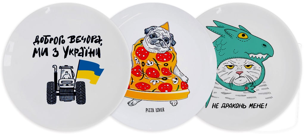 три керамчні тарілки