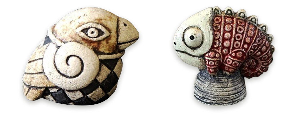 two ceramic figurines