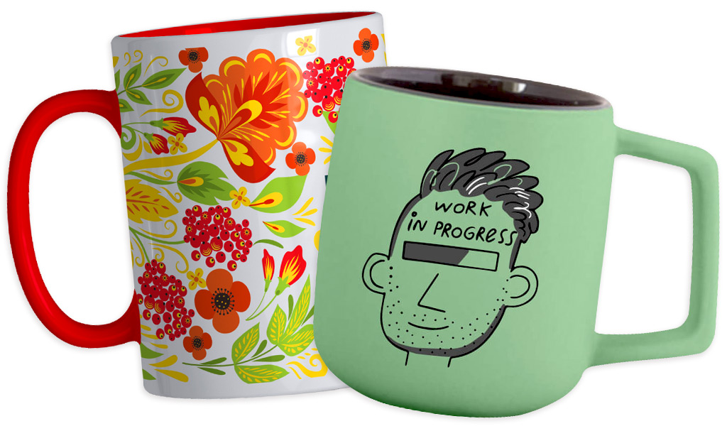 две керамические чашки