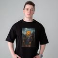 зображення 1 - Футболка оверсайз з принтом кота TOR (чорна) Kitek Wear