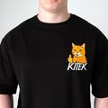 фото 1 - Футболка оверсайз с принтом кота Doberman (чорна) Kitek Wear
