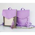 фото 1 - Рюкзак с экокожи   "BEIGE + violet PASSION"   35x28х10