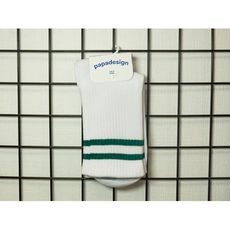 фото 1 - Бело-зеленые спортивные женские носки Papadesign