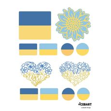 зображення 1 - Набір COBART стікерів UA flag
