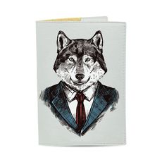 зображення 1 - Обкладинка на паспорт Just cover  Екошкіра - Волк в костюме 13,5 х 9,5 см