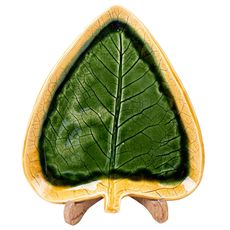 фото 1 - Листок Хоста 24 см Зеленіы с ободком Покутська кераміка