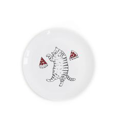 фото 1 - Тарелка "Кот с пиццой" 25 см Orner