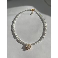 зображення 1 - Кольє з прозорого ювелірного скла в золотому кольорі з підвіскою серце Fayna jewelry