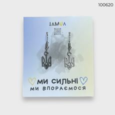 фото 1 - Сережки Герб UA маленькие silver CANDYS.UA