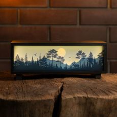 фото 1 - Ночник-панорама Ночной лес, черный (LED, Акумулятор, USB Type-C)