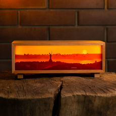 фото 1 - Ночник-панорама Вечерний Киев, лакированое дерево (LED, Акумулятор, USB Type-C