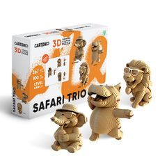 фото 1 - Картонный конструктор Cartonic 3D Puzzle SAFARI TRIO