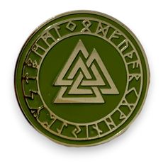 фото 1 - Значок латунь з травленням "Валькнут у колі рун" (Мужність) 4Profi