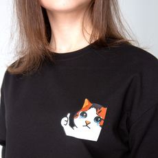 зображення 1 - Футболка оверсайз з принтом кота Crying Cat (чорна) Kitek Wear