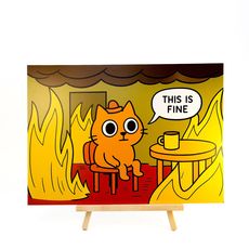 зображення 1 - Постер з зображенням "This is Fine" Kitek Wear
