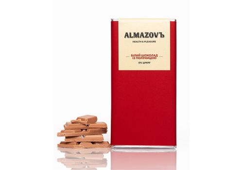 зображення 1 - Шоколад ALMAZOVЪ "Білий з полуницею" 0% цукру