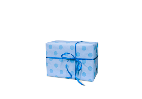 фото 1 - Подарочная упаковка "Голубой горох" М