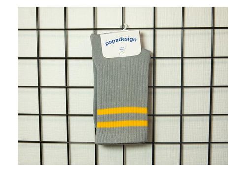 фото 1 - Серо-желтые спортивные женские носки Papadesign