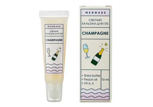 фото 1 - Сияющий бальзам для губ Champagne 10 мл MERMADE