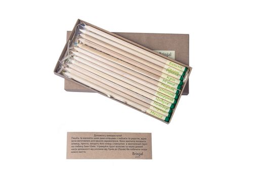 зображення 1 - Набір олівців Brinjal "Eco Stick" кольорові 12шт