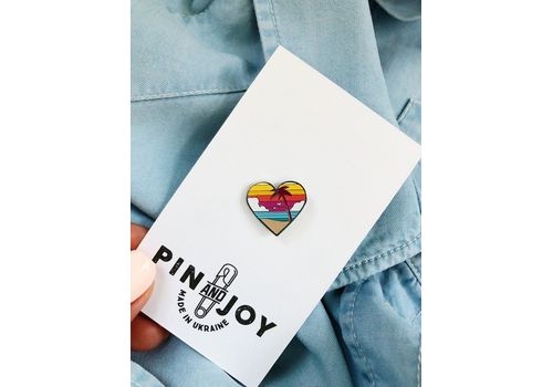 фото 4 - Значок Pin&Joy "Серце и пальма" металл