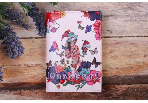 фото 1 - Обложка на паспорт Harno Hand made "Девочка в цветах" эко-кожа