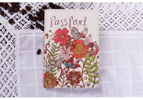фото 1 - Обложка на паспорт Harno Hand made "Цветы с птичками" эко-кожа