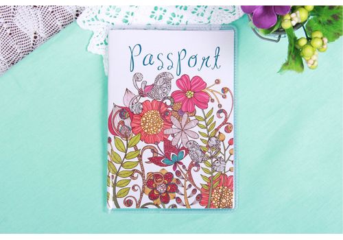 фото 1 - Обложка на паспорт Harno Hand made "Цветы с птичками" пластик