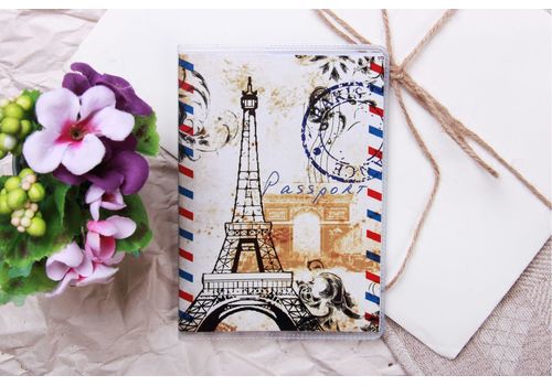 фото 1 - Обложка на паспорт Harno Hand made "Париж со штампом" пластик