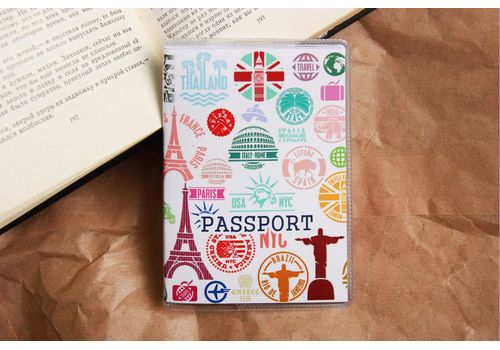 фото 1 - Обложка на паспорт Harno Hand made "Крупные значки городов" пластик