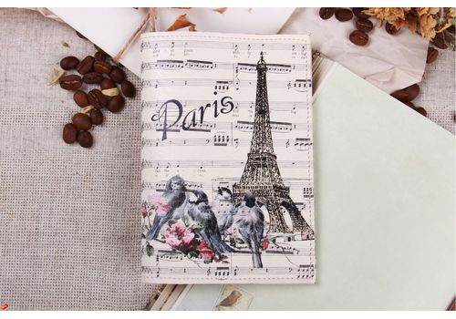 зображення 1 - Обкладина на паспорт Harno Hand made "Париж і ноти" еко-шкіра