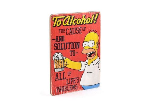 зображення 2 - Постер The Simpsons #2 To Alcohol (red) Wood Posters 200 мм 285 мм 8 мм