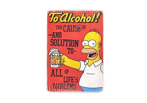 зображення 1 - Постер The Simpsons #2 To Alcohol (red) Wood Posters 200 мм 285 мм 8 мм