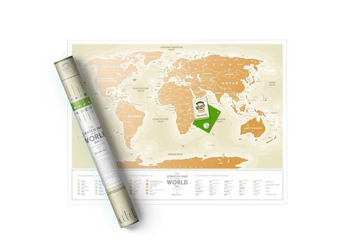 зображення 1 - Скретч-карта 1DEA.me "Travel map Gold world" rus (80*60см)