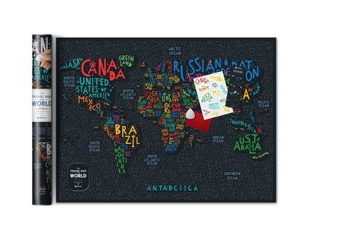 зображення 2 - Скретч-карта 1DEA.me "Travel map Letters world" eng (80*60cм