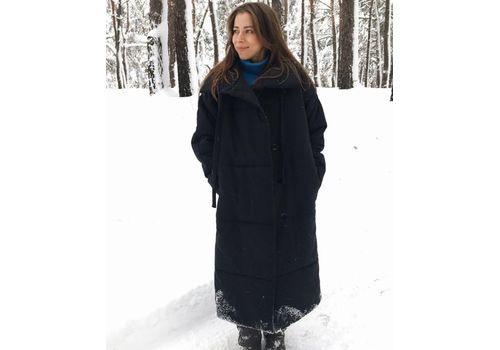 зображення 1 - Пальто-ковдра Grace clothing "Чорне" зима