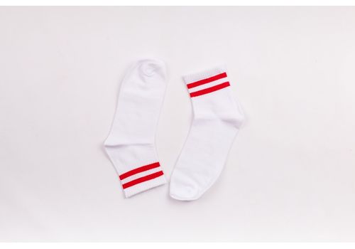 зображення 1 - Шкарпетки With you "Червоні полоси" білі