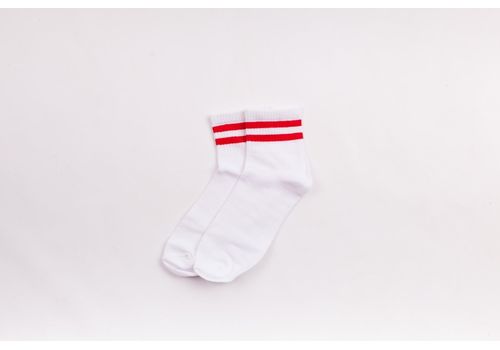 зображення 2 - Шкарпетки With you "Червоні полоси" білі