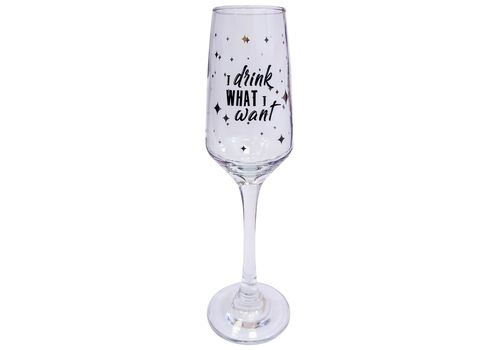 фото 1 - Бокал для шампанского Papadesign "I drink what I want" 190ml