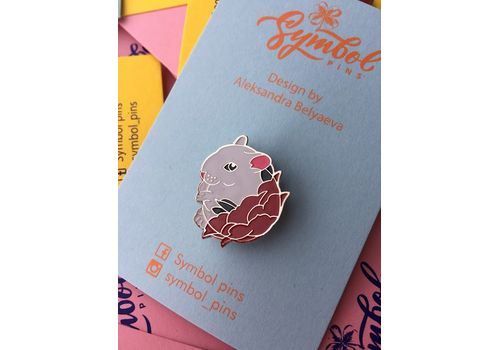 фото 1 - Значок Symbol pins "Хомяк" металл