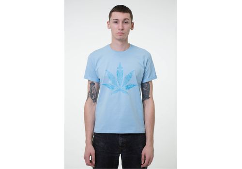 зображення 1 - Футболка Hipster "Cannabis" унісекс, блакитна