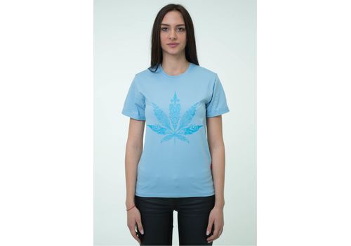 зображення 4 - Футболка Hipster "Cannabis" унісекс, блакитна