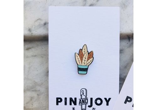 фото 1 - Значок Pin&Joy "Горшочек с растением" металл