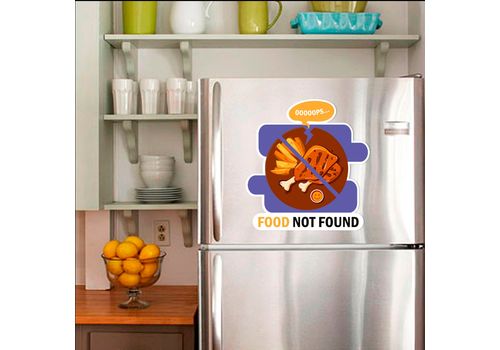 фото 1 - Наклейка на холодильник Papadesign "Food not found" коричневый 38Х40 см