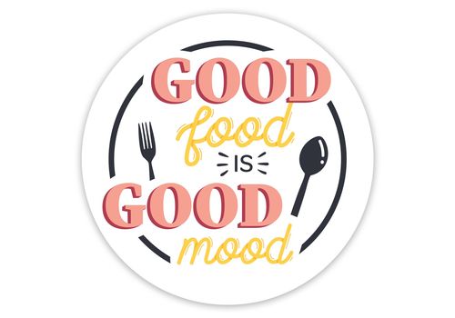 фото 2 - Белая наклейка на холодильник "Good food"  40Х40 см Papadesign
