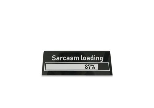 зображення 1 - Настільна табличка Papadesign "Sarcasm loading" чорна  20Х7 см