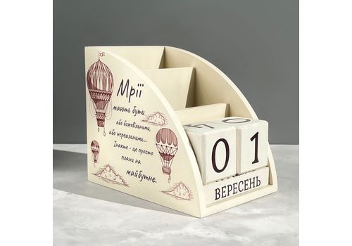 зображення 1 - Дерев'яний органайзер - вічний календар "Мрії" Wood Posters