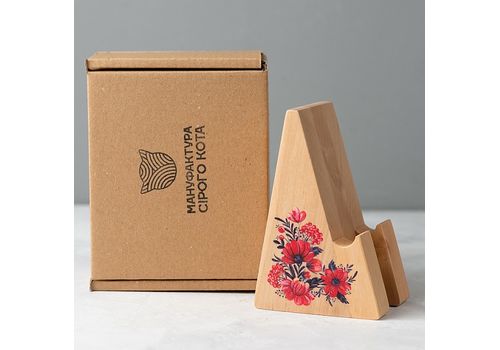 зображення 2 - Підставка для телефону "Смотрич" з квітами в українському стилі" Wood Posters
