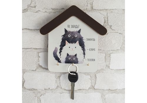 зображення 3 - Ключниця будиночок "Не забудь! Сім'я котиків" Wood Posters