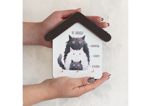 зображення 4 - Ключниця будиночок "Не забудь! Сім'я котиків" Wood Posters
